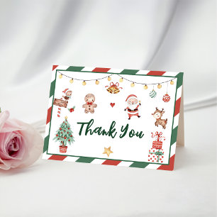 Carte De Remerciements Père Noël Cookies Noël Party