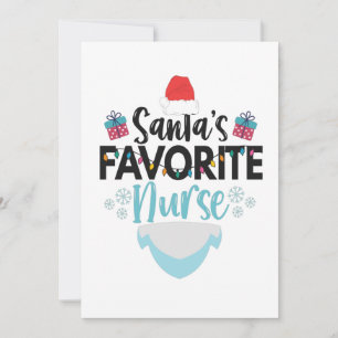 Carte De Remerciements père Noël Infirmière préférée Funny Noël Infirmièr