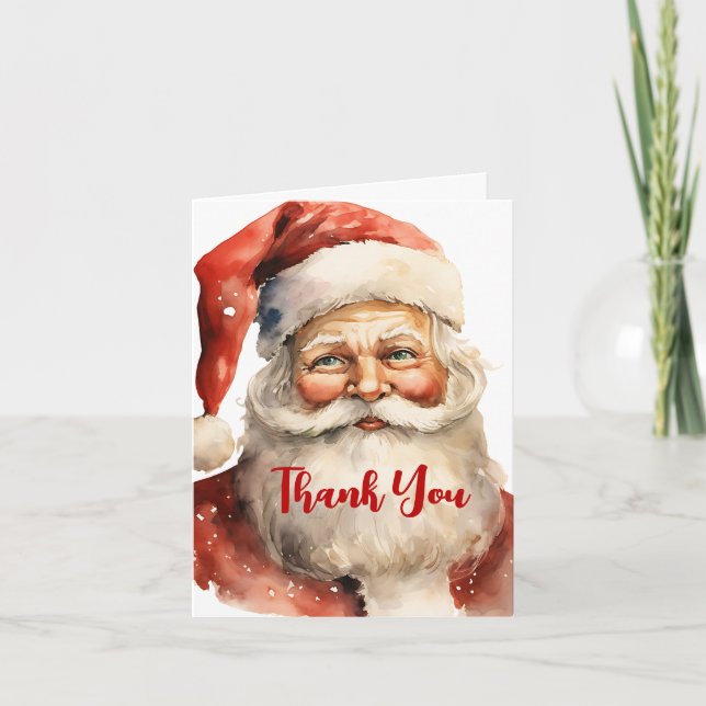 Carte De Remerciements Père Noël rétro (Devant)