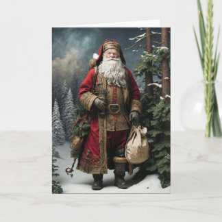 Carte De Remerciements Père Noël victorienne - Joyeux Noël