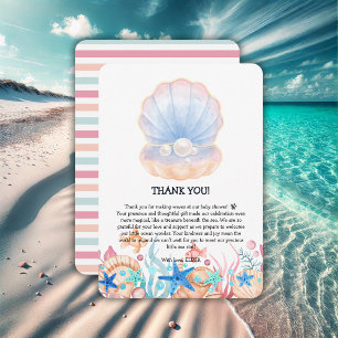 Carte De Remerciements Perle majestueuse sous le Baby shower marin