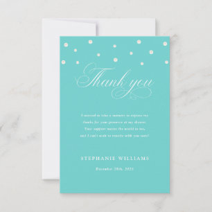 Carte De Remerciements Perles blanches turquoise Baby Shower de mariage