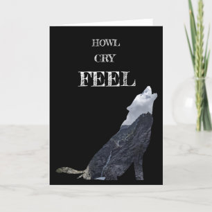 Carte De Remerciements Perosnalized, Wolf Howling Card