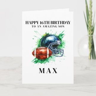 Carte De Remerciements Personalized American Football Birthday Card