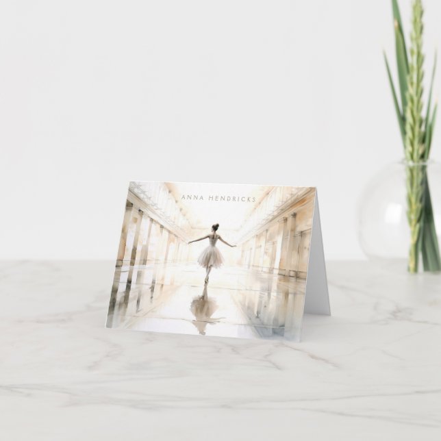 Carte De Remerciements Personalized Ballet Thank You Note Card Stationery (Devant)