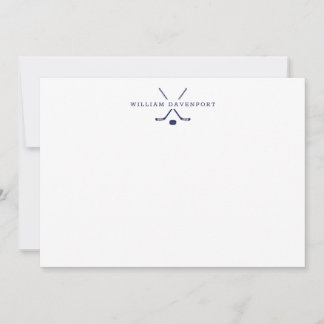 Carte De Remerciements Personalized Hockey Note Card Sports Stationery