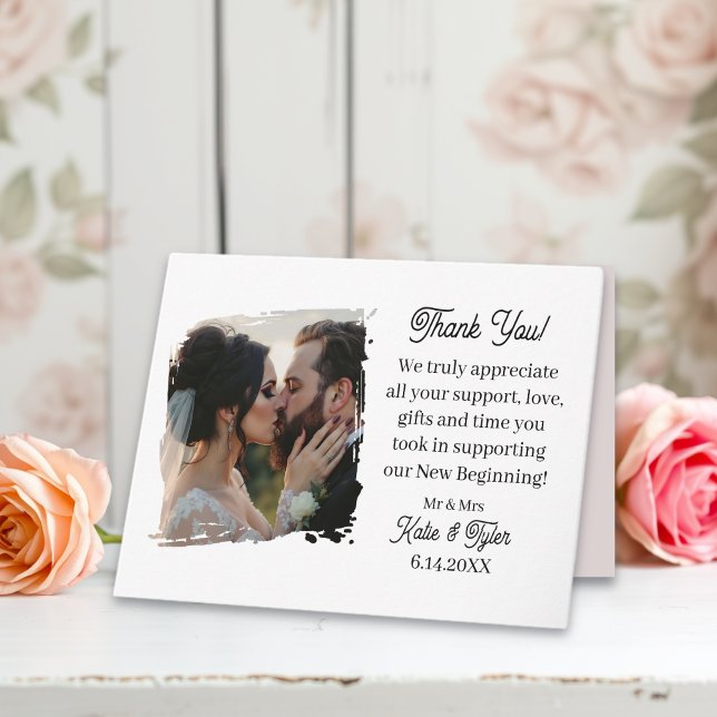Carte De Remerciements Personalized Photo Template Wedding Thank You (Créateur téléchargé)