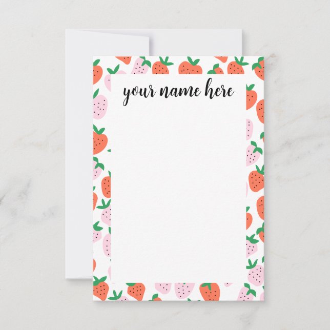 Carte De Remerciements Personalized Strawberries Notecards (Devant)