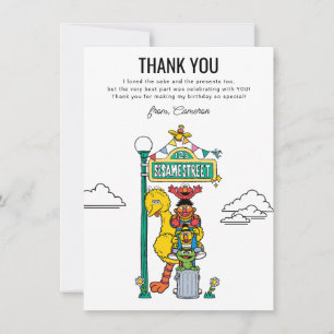 Carte De Remerciements Personnages de Sesame Street & Panneau de Signalis