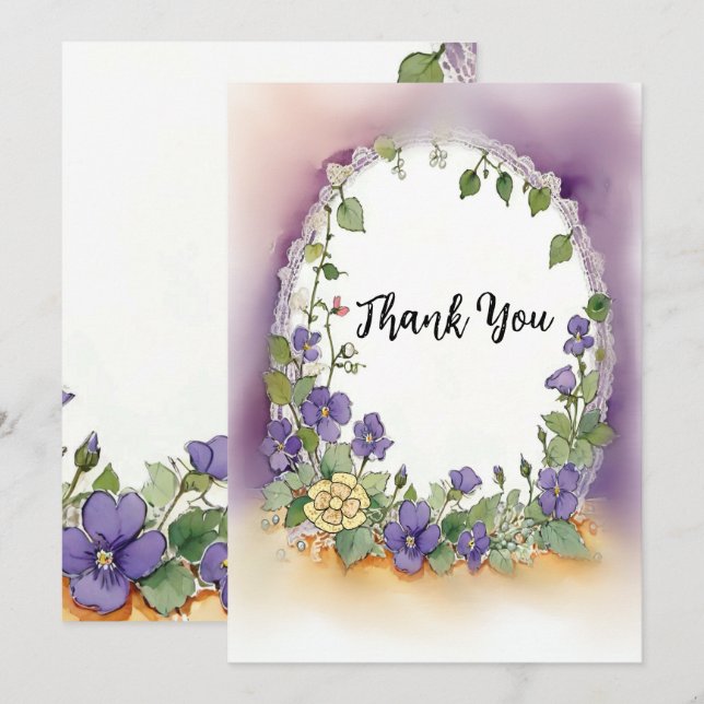 Carte De Remerciements Personnalisable (Devant / Derrière)