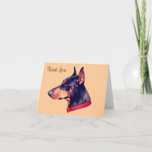 Carte de remerciements personnalisable Doberman Pi