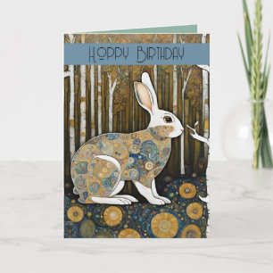 Carte De Remerciements Personnalisé 50e anniversaire du lapin Art Nouveau