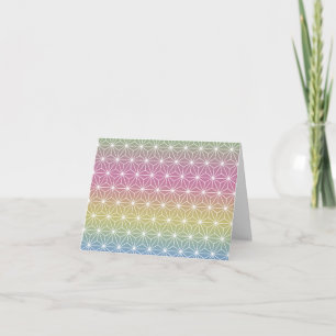 Carte De Remerciements Personnalisé Asanoha Pastel Rainbow