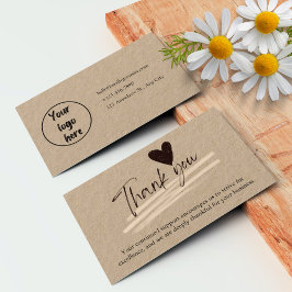 Carte de remerciements personnalisé Brown minimal