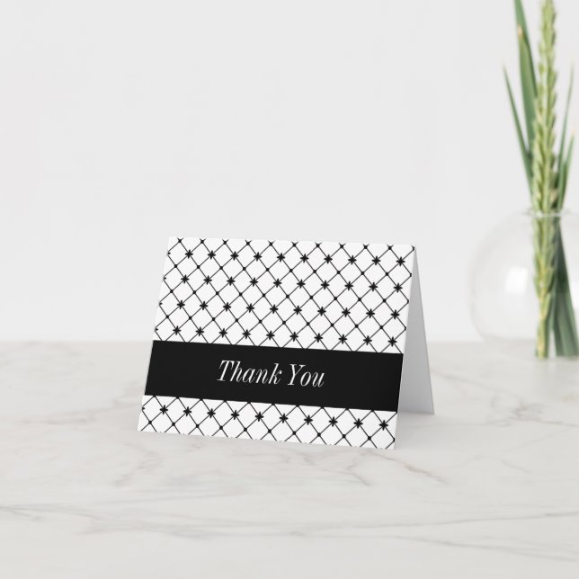 Carte de remerciements personnalisé Croix noire (Devant)