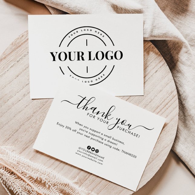 Carte de remerciements personnalisé du logo de l'e (Créateur téléchargé)