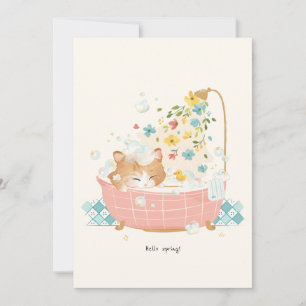 Carte De Remerciements [Personnalisé] Fête du chat - Bain à bulle de prin