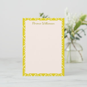 Carte De Remerciements Personnalisé Géométrique de Folk Scandinave jaune