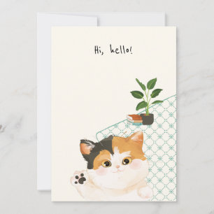 Carte De Remerciements [Personnalisé] La journée d'un chat - Bonjour !