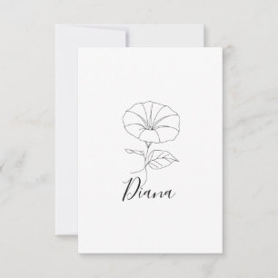 Carte De Remerciements Personnalisé Septembre Matin Gloire Cadeau Fleur d