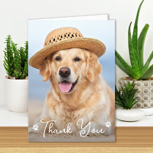 Carte De Remerciements Personnalisé Simple Chien Animal de compagnie Phot