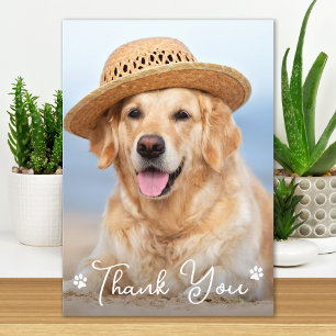 Carte De Remerciements Personnalisé Simple Chien Animal de compagnie Phot
