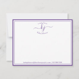 Carte De Remerciements Personnalisé violet | À Partir Du Bureau De La Car