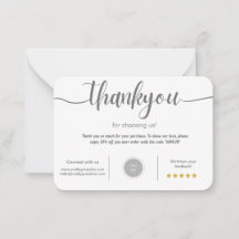 Carte de remerciements personnalisée