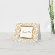 Carte de remerciements personnalisée Gold Frame