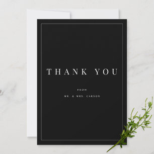 Carte de remerciements personnalisée moderne noir 