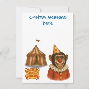 Carte De Remerciements Personnaliser : Chester le clown chimpanzé