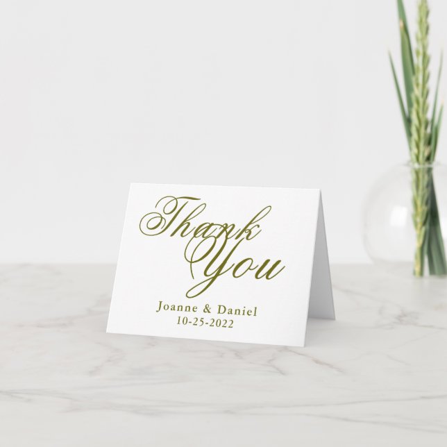 Carte De Remerciements Personnaliser le Mariage unique (Devant)