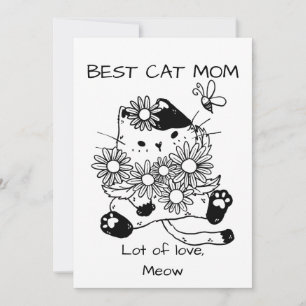 Carte De Remerciements Personnaliser Meilleure maman chat