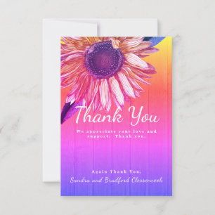 Carte De Remerciements Personnaliser Personnaliser Russe Tournesol Rainbo