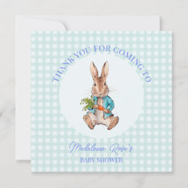 Carte De Remerciements Personnaliser Pierre le lapin assis avec une carot