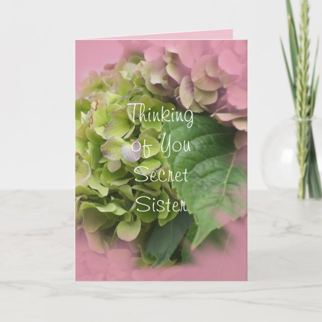 Carte De Remerciements Personnaliser secrète de l'hortensia card2- de (Devant)