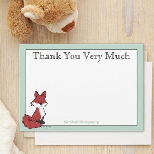 Carte De Remerciements Personnalisez Renard Rouge Mignon Fête de Naissanc