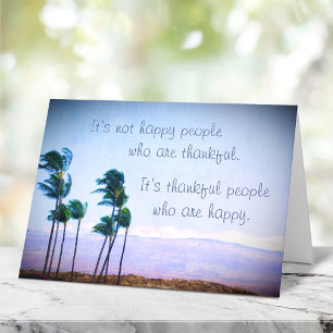 Carte De Remerciements Personnes reconnaissantes Photo de palmiers tropic