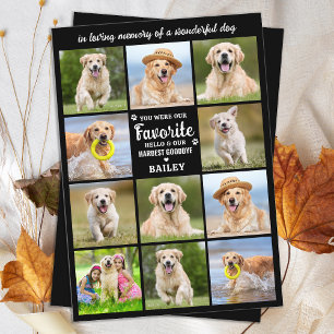 Carte De Remerciements Pet Memorial Custom 11 Photo Collage Chien Sympath