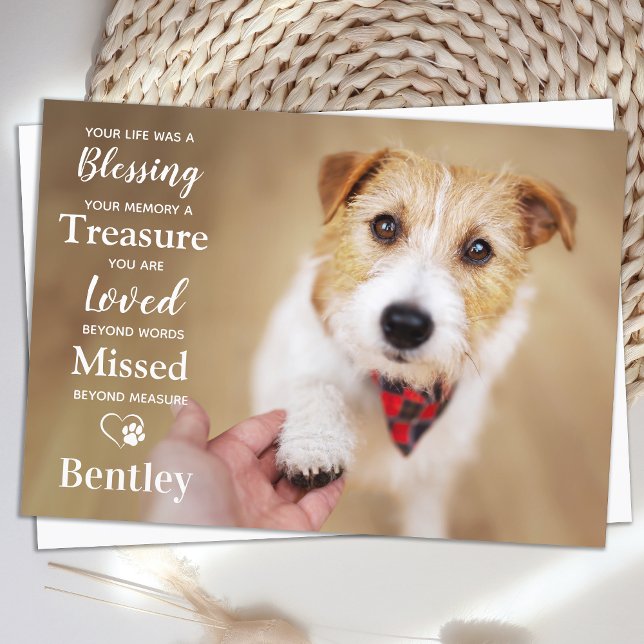 Carte De Remerciements Pet Memorial Personnaliser la photo de chien moder (Créateur téléchargé)