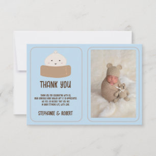 Carte De Remerciements Pet Pâté Sur Le Chemin Bleu Photo De Baby Shower