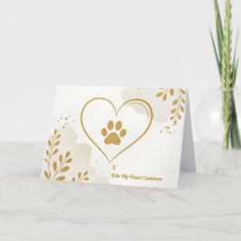 Carte De Remerciements Pet Sympathy Card Love Paw Series