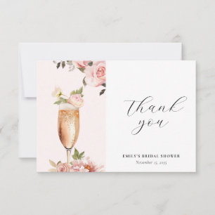 Carte De Remerciements Pétales et Procuco Fête des mariées florale