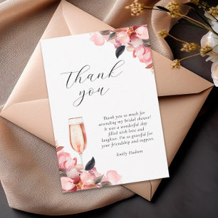 Carte De Remerciements Pétales et Procuco Fête des mariées florale
