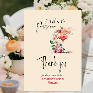 Carte De Remerciements Pétales & Procuco Fête des mariées Florale Favoris
