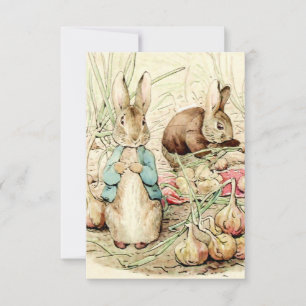 Carte De Remerciements Peter and Benjamin Gather Onions by Beatrix Potter