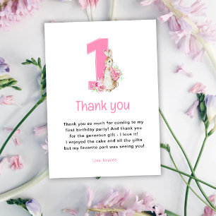 Carte De Remerciements Peter Rabbit Premier anniversaire