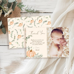 Carte De Remerciements Petit Baby shower Citrouille