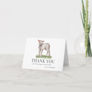 Carte De Remerciements Petit Baby shower d'agneau