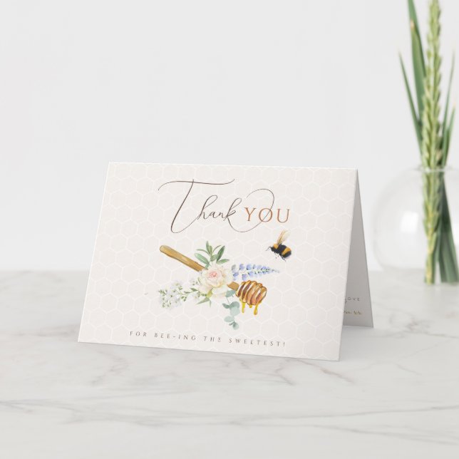 Carte De Remerciements Petit Baby shower de miel doux (Devant)